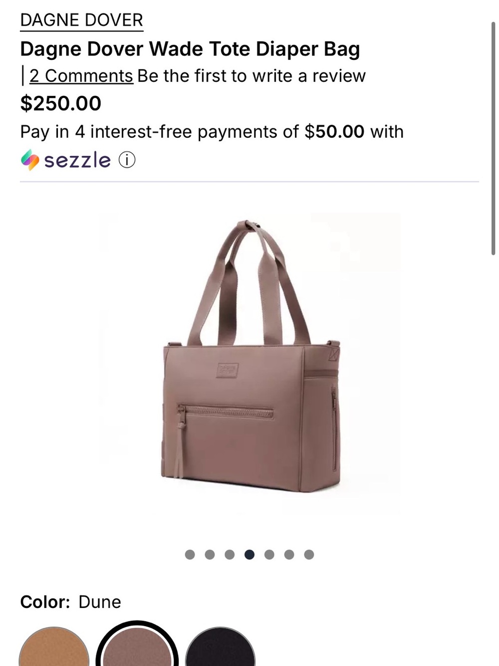 Dagne Dover Wade Tote Diaper Bag — Dune